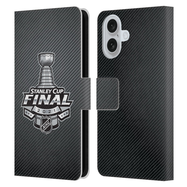 NHL 2021 Stanley Cup Final Stripes Leather Book Wallet Case Cover For Apple iPhone 16