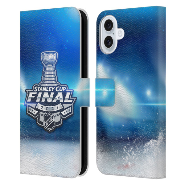 NHL 2021 Stanley Cup Final Stadium Leather Book Wallet Case Cover For Apple iPhone 16 Plus