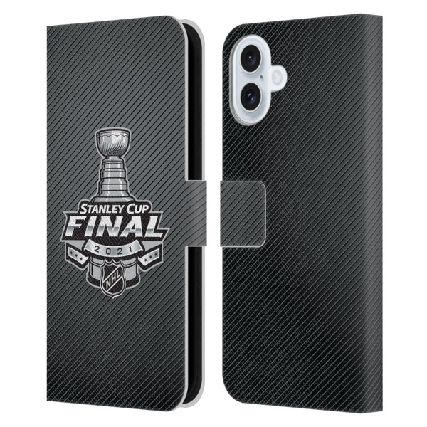 NHL 2021 Stanley Cup Final Stripes Leather Book Wallet Case Cover For Apple iPhone 16 Plus