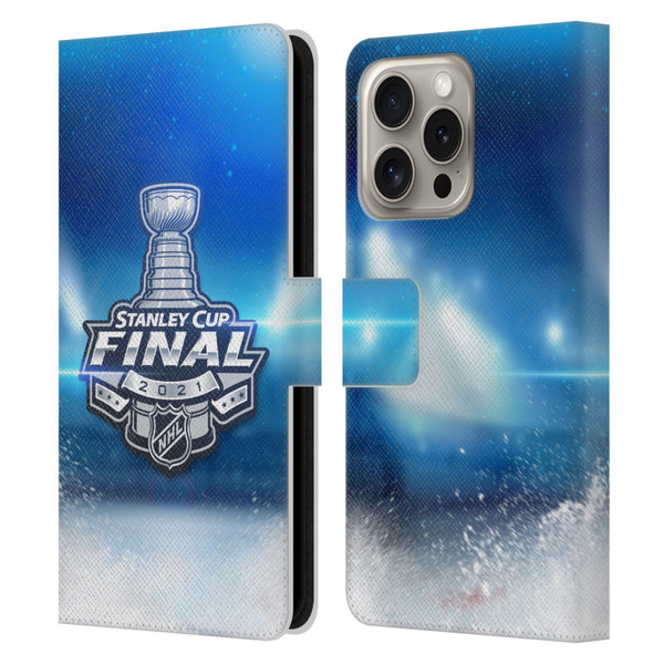 NHL 2021 Stanley Cup Final Stadium Leather Book Wallet Case Cover For Apple iPhone 16 Pro