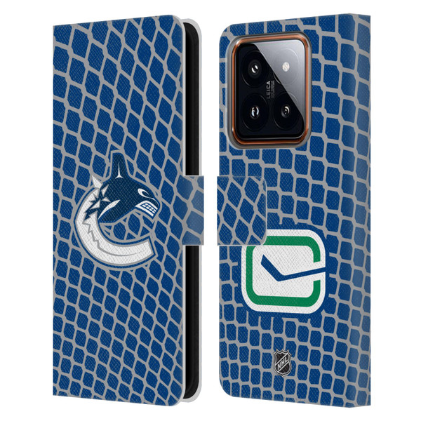 NHL Vancouver Canucks Net Pattern Leather Book Wallet Case Cover For Xiaomi 14