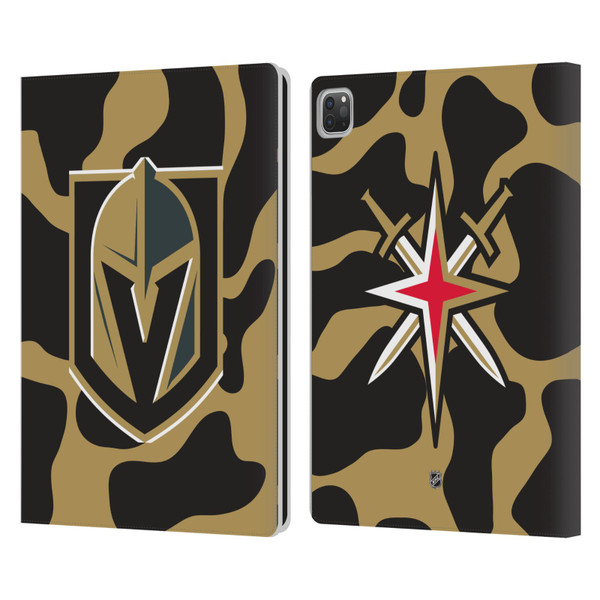 NHL Vegas Golden Knights Cow Pattern Leather Book Wallet Case Cover For Apple iPad Pro 13 M4 2024