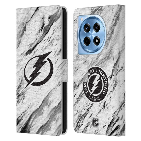 NHL Tampa Bay Lightning Marble Leather Book Wallet Case Cover For OnePlus 12R
