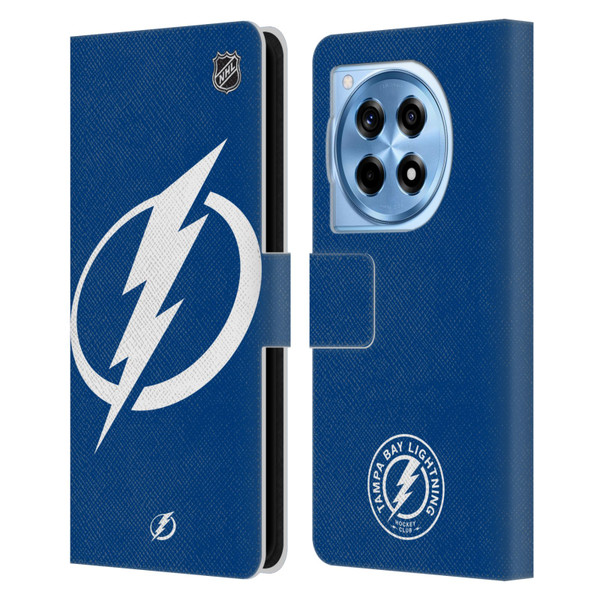 NHL Tampa Bay Lightning Oversized Leather Book Wallet Case Cover For OnePlus 12R