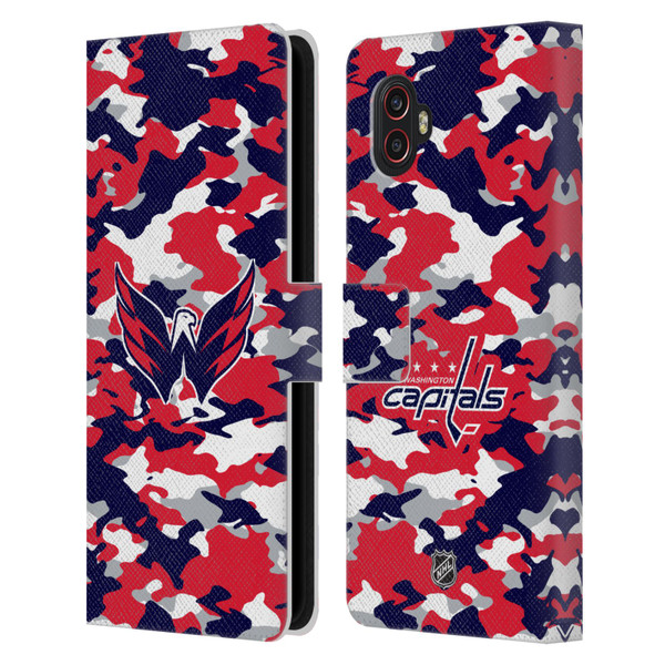 NHL Washington Capitals Camouflage Leather Book Wallet Case Cover For Samsung Galaxy Xcover6 Pro/Pro2