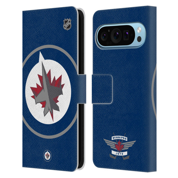 NHL Winnipeg Jets Oversized Leather Book Wallet Case Cover For Google Pixel 9 / Pixel 9 Pro