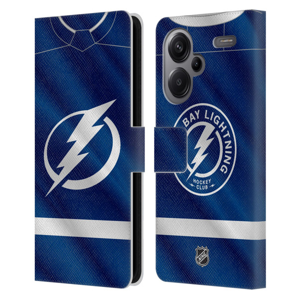 NHL Tampa Bay Lightning Jersey Leather Book Wallet Case Cover For Xiaomi Redmi Note 13 Pro Plus 5G