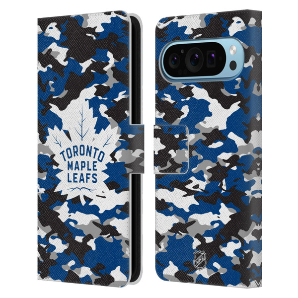 NHL Toronto Maple Leafs Camouflage Leather Book Wallet Case Cover For Google Pixel 9 / Pixel 9 Pro