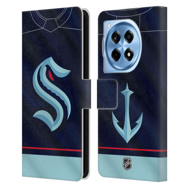 NHL Seattle Kraken Jersey Leather Book Wallet Case Cover For OnePlus 12R