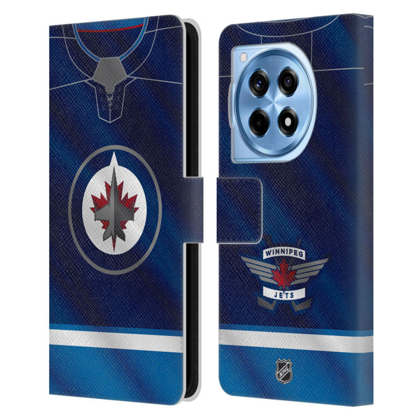 NHL Winnipeg Jets Jersey Leather Book Wallet Case Cover For OnePlus 12R
