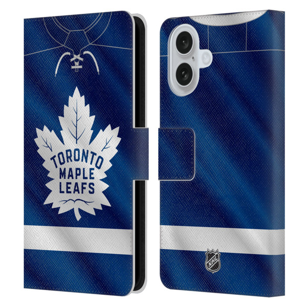 NHL Toronto Maple Leafs Jersey Leather Book Wallet Case Cover For Apple iPhone 16