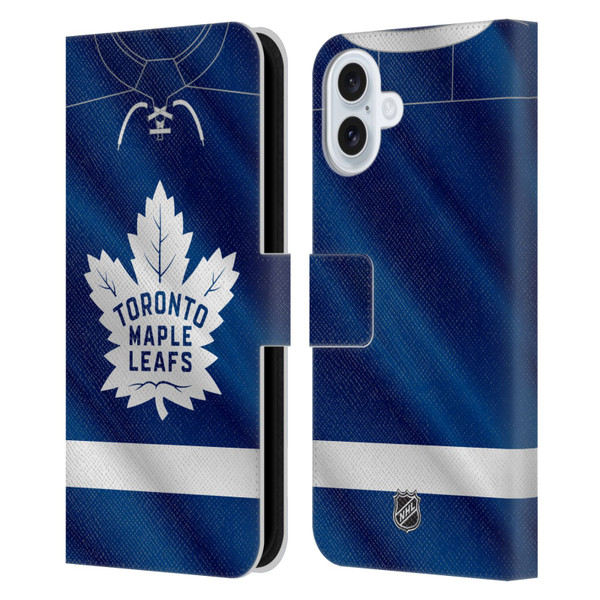 NHL Toronto Maple Leafs Jersey Leather Book Wallet Case Cover For Apple iPhone 16 Plus