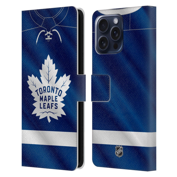 NHL Toronto Maple Leafs Jersey Leather Book Wallet Case Cover For Apple iPhone 16 Pro Max