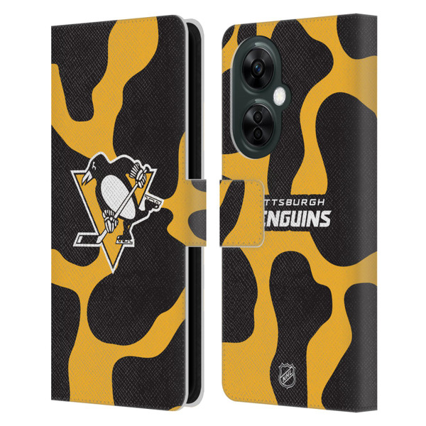 NHL Pittsburgh Penguins Cow Pattern Leather Book Wallet Case Cover For OnePlus Nord CE 3 Lite 5G