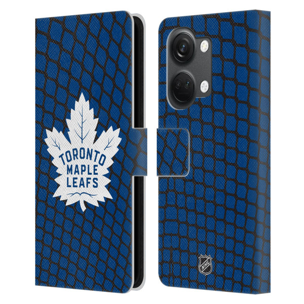 NHL Toronto Maple Leafs Net Pattern Leather Book Wallet Case Cover For OnePlus Nord 3 5G
