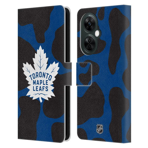 NHL Toronto Maple Leafs Cow Pattern Leather Book Wallet Case Cover For OnePlus Nord CE 3 Lite 5G
