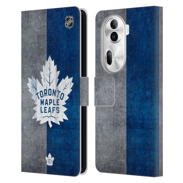 NHL Toronto Maple Leafs Half Distressed Leather Book Wallet Case Cover For OPPO Reno11
