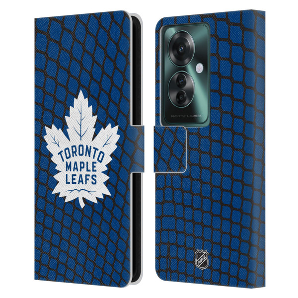 NHL Toronto Maple Leafs Net Pattern Leather Book Wallet Case Cover For OPPO Reno11 F 5G / F25 Pro 5G