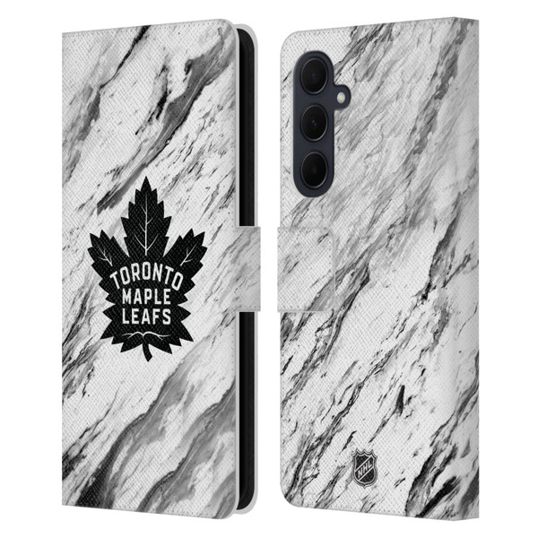 NHL Toronto Maple Leafs Marble Leather Book Wallet Case Cover For Samsung Galaxy A35 5G