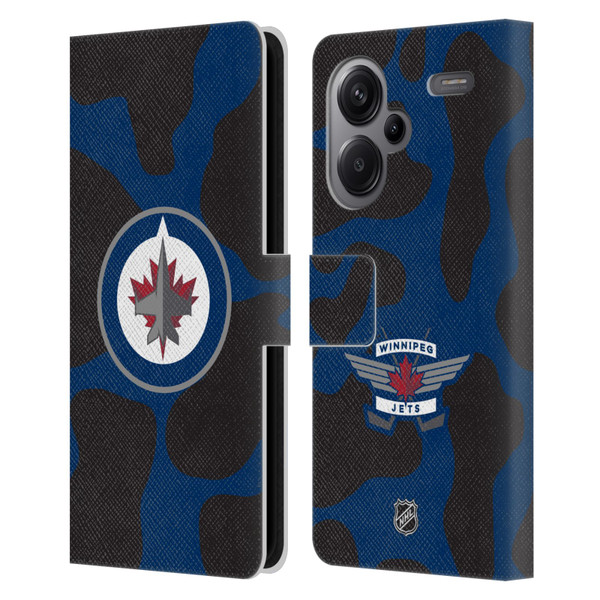 NHL Winnipeg Jets Cow Pattern Leather Book Wallet Case Cover For Xiaomi Redmi Note 13 Pro Plus 5G