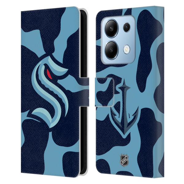 NHL Seattle Kraken Cow Pattern Leather Book Wallet Case Cover For Xiaomi Redmi Note 13/13 Pro 5G