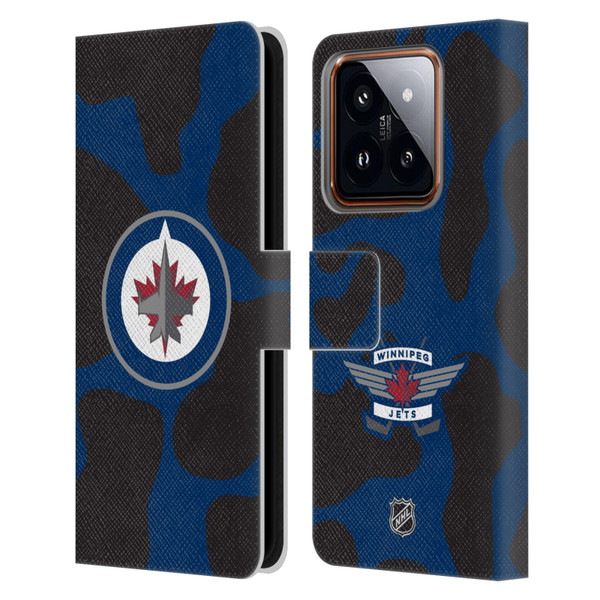 NHL Winnipeg Jets Cow Pattern Leather Book Wallet Case Cover For Xiaomi 14