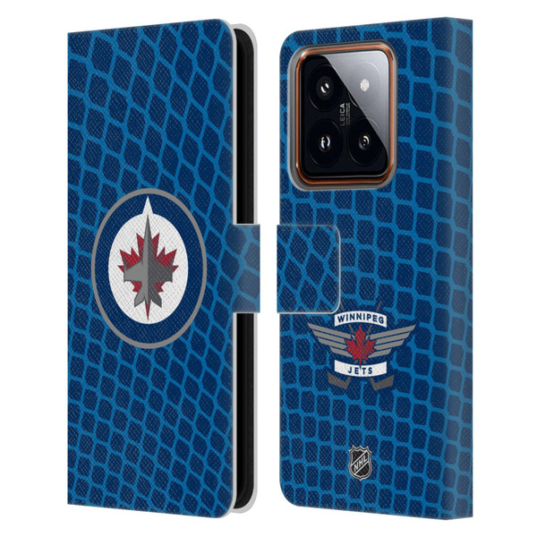 NHL Winnipeg Jets Net Pattern Leather Book Wallet Case Cover For Xiaomi 14
