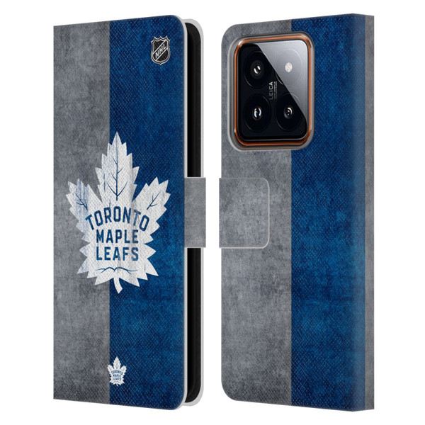 NHL Toronto Maple Leafs Half Distressed Leather Book Wallet Case Cover For Xiaomi 14