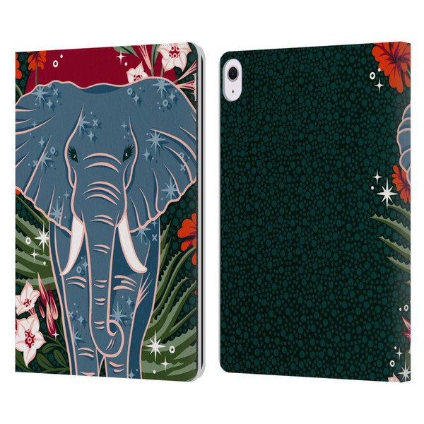 Cat Coquillette Tropical Wildlife Elephant And Aloe Leather Book Wallet Case Cover For Apple iPad Air 13 2024