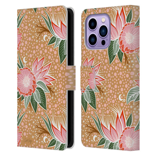 Cat Coquillette Tropical Wildlife Protea Bloom Leather Book Wallet Case Cover For Apple iPhone 14 Pro Max