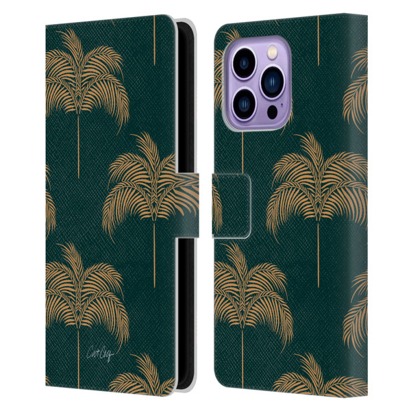 Cat Coquillette Tropical Wildlife Palm Tree Oasis Leather Book Wallet Case Cover For Apple iPhone 14 Pro Max