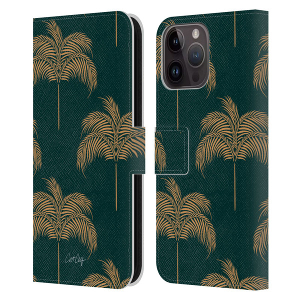 Cat Coquillette Tropical Wildlife Palm Tree Oasis Leather Book Wallet Case Cover For Apple iPhone 15 Pro Max