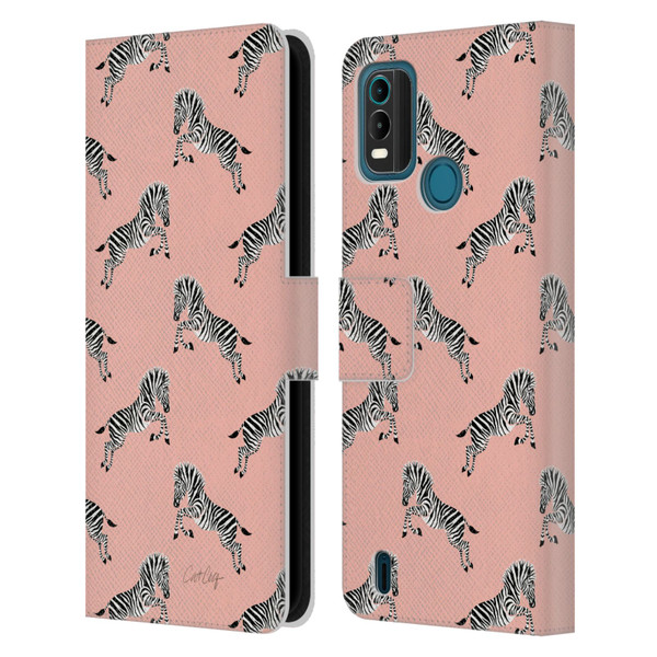 Cat Coquillette Tropical Wildlife Zebra Leap Pattern Leather Book Wallet Case Cover For Nokia G11 Plus