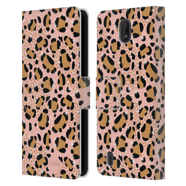 Cat Coquillette Tropical Wildlife Sparkly Leopard Print Leather Book Wallet Case Cover For Nokia C01 Plus/C1 2nd Edition