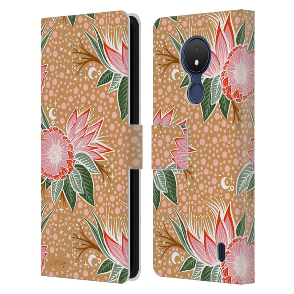 Cat Coquillette Tropical Wildlife Protea Bloom Leather Book Wallet Case Cover For Nokia C21