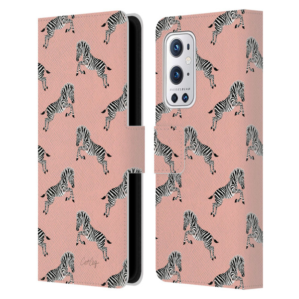 Cat Coquillette Tropical Wildlife Zebra Leap Pattern Leather Book Wallet Case Cover For OnePlus 9 Pro