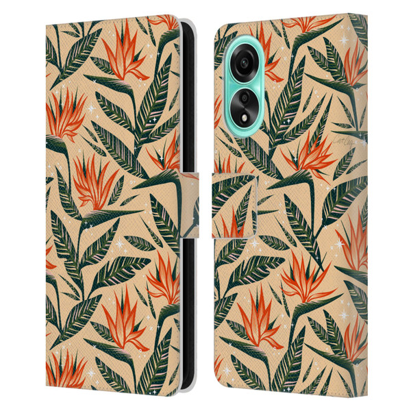 Cat Coquillette Tropical Wildlife Bird Of Paradise Leather Book Wallet Case Cover For OPPO A78 4G
