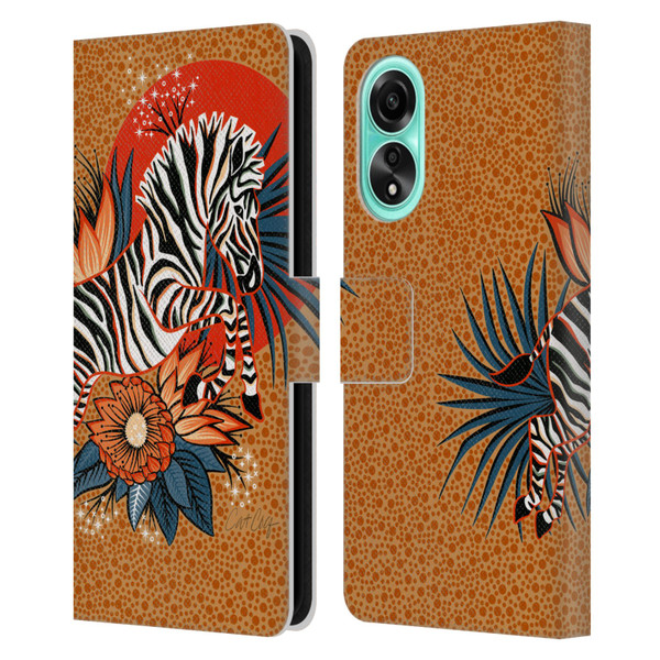 Cat Coquillette Tropical Wildlife Zebra Leap Leather Book Wallet Case Cover For OPPO A78 4G