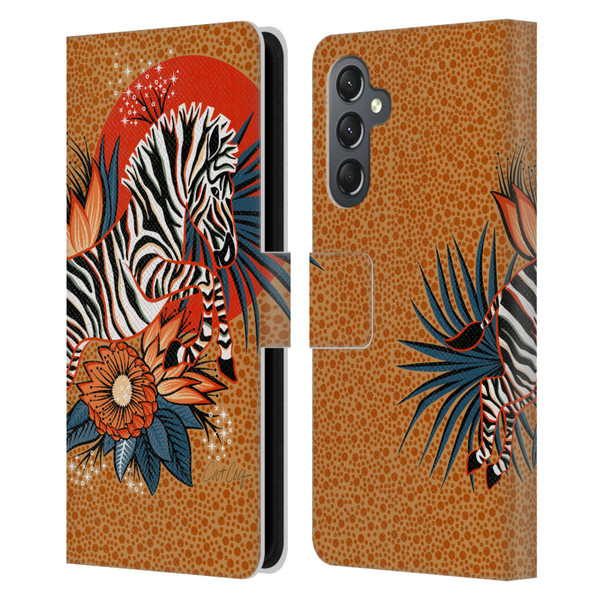 Cat Coquillette Tropical Wildlife Zebra Leap Leather Book Wallet Case Cover For Samsung Galaxy A25 5G