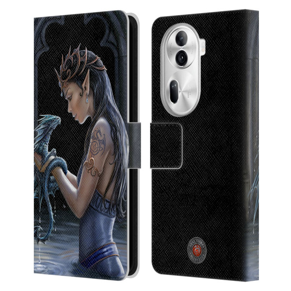 Anne Stokes Dragon Friendship Water Leather Book Wallet Case Cover For OPPO Reno11