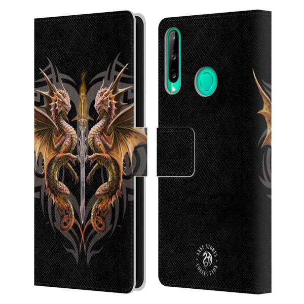 Anne Stokes Mix Fantasy Art Dragon Sword Leather Book Wallet Case Cover For Huawei P40 lite E