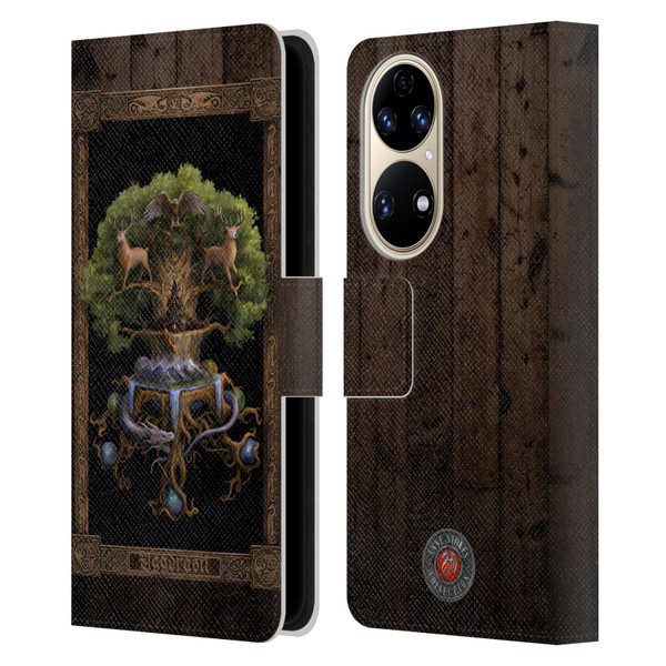 Anne Stokes Mix Fantasy Art Yggdrasil Leather Book Wallet Case Cover For Huawei P50