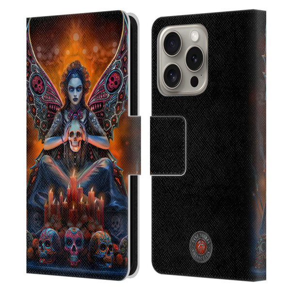 Anne Stokes Mix Fantasy Art Skull Fairy Leather Book Wallet Case Cover For Apple iPhone 16 Pro
