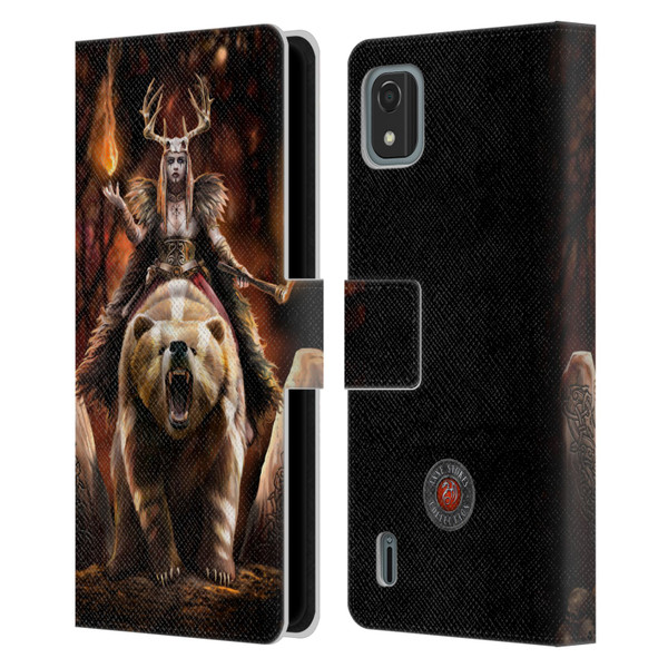 Anne Stokes Mix Fantasy Art Viking Witch Leather Book Wallet Case Cover For Nokia C2 2nd Edition