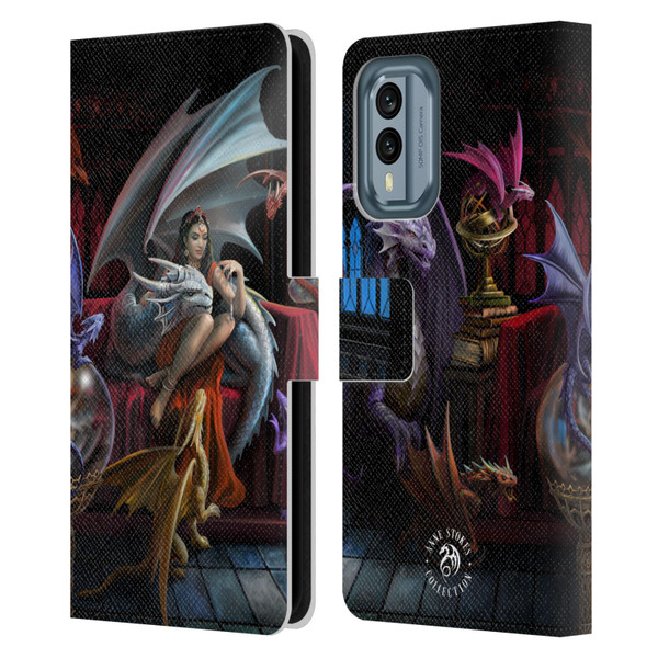 Anne Stokes Mix Fantasy Art Dragon Charm Leather Book Wallet Case Cover For Nokia X30