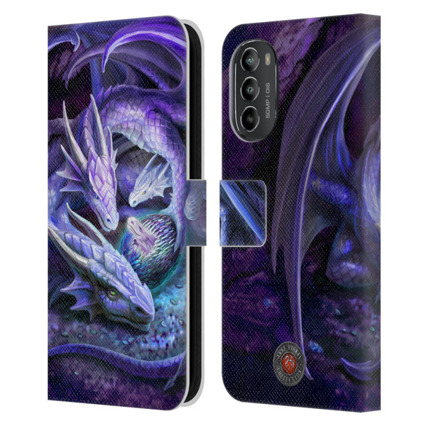 Anne Stokes Mix Fantasy Art Welcome Hatchling Leather Book Wallet Case Cover For Motorola Moto G82 5G