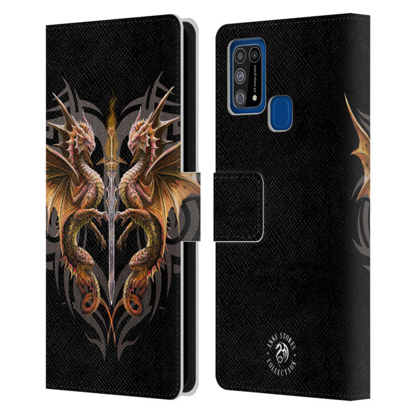 Anne Stokes Mix Fantasy Art Dragon Sword Leather Book Wallet Case Cover For Samsung Galaxy M31 (2020)