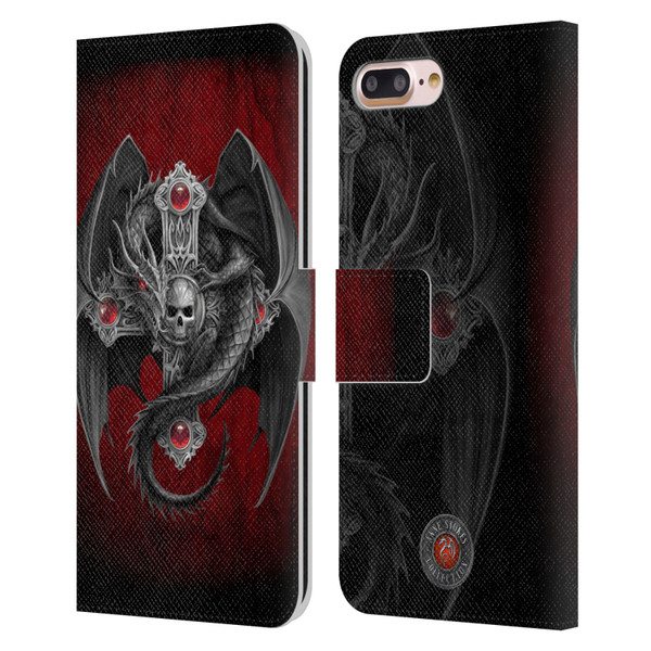 Anne Stokes Tribal Gothic Dragon Leather Book Wallet Case Cover For Apple iPhone 7 Plus / iPhone 8 Plus