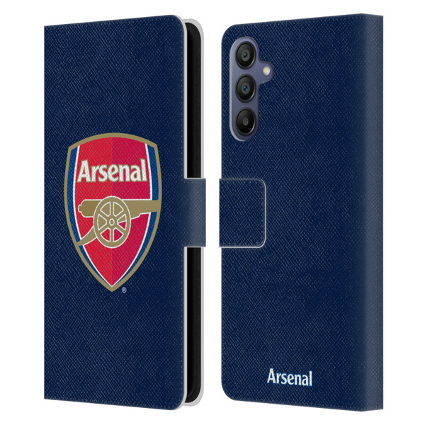 Arsenal FC Crest 2 Full Colour Blue Leather Book Wallet Case Cover For Samsung Galaxy A15