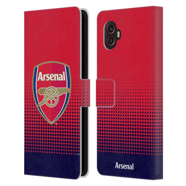Arsenal FC Crest 2 Fade Leather Book Wallet Case Cover For Samsung Galaxy Xcover6 Pro/Pro2